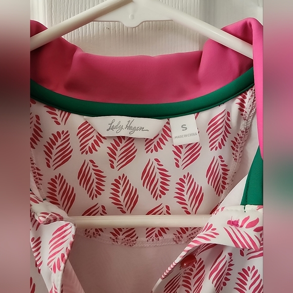 Lady Hagen Pink and White Patterned Sleeveless Blouse - Picture 3 of 3